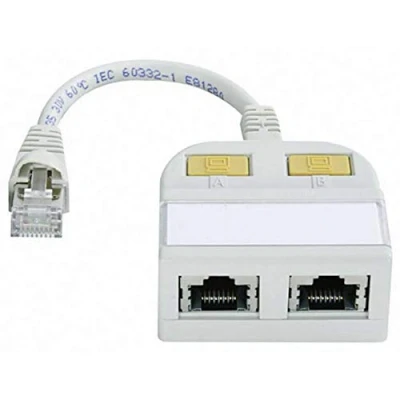 Bild av Telegärtner T Adaptor S Cat.5e, 2x10/100BT Grå