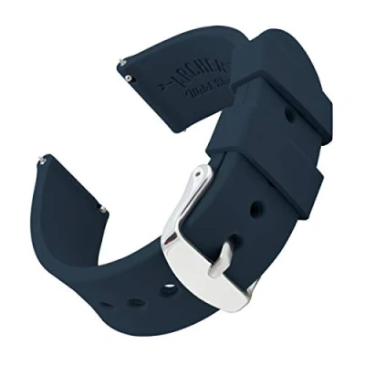 Bild av Archer Watch Straps Klockarmband i Mjuk Silikon för Herr och Damklockor med Snabbkoppling (Midnattsblå, 22mm)