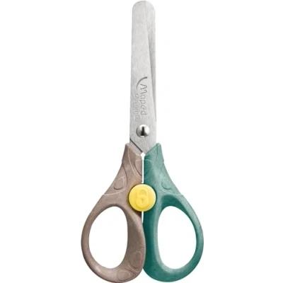 Bild av Maped Security Smiling Planet sax ansvarsfull för barn låsningsknapp 50% FSC certifierade träfiberringar 3D ergonomi 13 cm blad i rostfritt stål, runda ändar