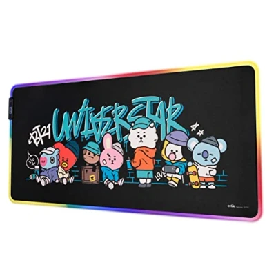 Bild av Grupo Erik BT21 XXL RGB Gaming Mouse Mat LED 900x400x4 mm Non Slip Rubber Base Pad RGB, Pad, Keyboard Gifts Kawaii K Pop