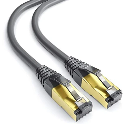 Bild av mumbi LAN kabel 1 m CAT 8 nätverkskabel skärmad F/FTP CAT8 Ethernet patchkabel RJ45 meter, svart