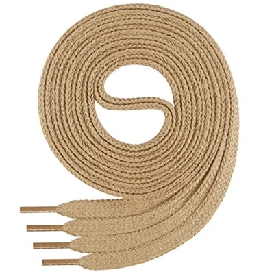 Bild av Di Ficchiano platta snören i 100 % bomull för sneakers och sportskor mycket slitstarka ca. 7 mm bred beige 90