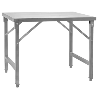 Bild av Måltid rostfritt stål bord 100 x 80 70 cm fällbart arbetsbord, köksbord, förberedelsebord gastronomibord vikbart, bord, serveringsbord för kök och gastronomi
