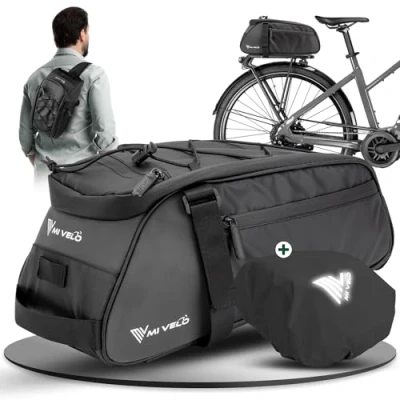 Bild av MIVELO 3 I 1 bagagebärsväska, axelväska Cykelväska för bagagehållare 9 l vattentät och reflekterande Cykelväska, bärväska Bagagerem väska cykel