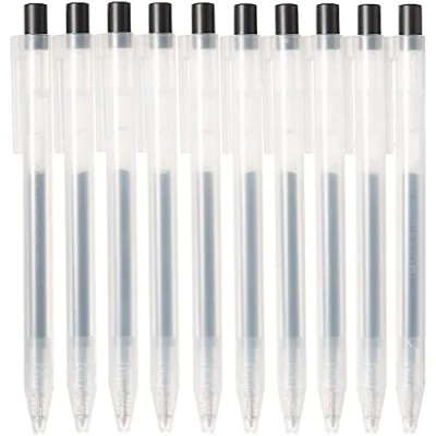 Bild av Muji Smooth Gel Ink kulspetspenna knock typ 10 delars set, 0,5 mm spetsstorlek, svart