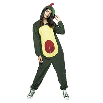 Bild av Rubies Avokadodräkt för vuxna, unisex, en storlek, jumpsuit med huva, original halloween, karneval, fester, svensexa, cosplay och födelsedagar.