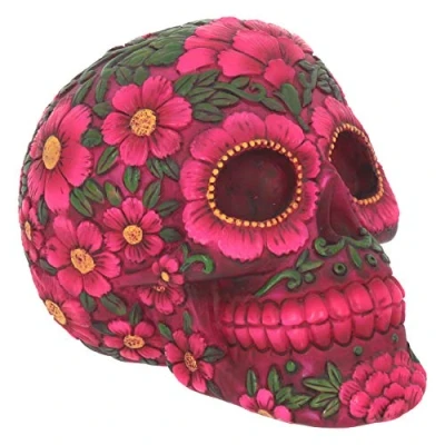 Bild av Nemesis Now sockerblomning skalle 14,5 cm, Fuschia
