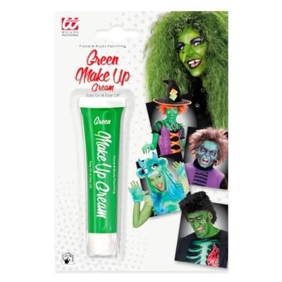 Bild av Widmann 4033V Make Up grön, i röret, 28 ml, smink, häxa, temafester, karneval, halloween