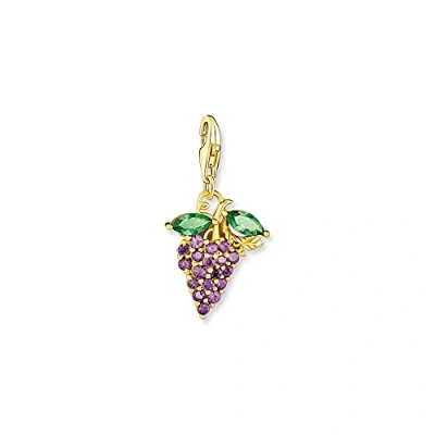 Bild av Thomas Sabo Damberlock berlock vindruva 925 sterlingsilver 750 gult guld guldpläterad med zirkon, 1878 472 7