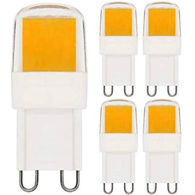 Bild av 5 pack 2 W G9 dimbar LED glödlampa varm vit 3 000 K ekvivalent 20 halogenlampa 220 V 240 200 LM kort 40 mm