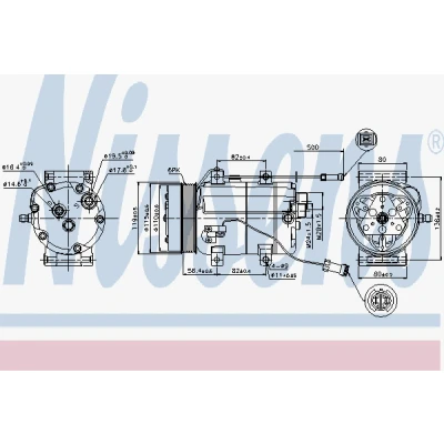 Bild av NISSENS 89452 Compresseur De Climatisation DCW17B 12 PAG 46 R 134a AUDI: A8 D2, A6 C4 Avant, 100 Berline