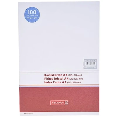 Bild av Brunnen 102240000 indexkort (A4 olinjerat, 100 stycken, laminerat, vitt