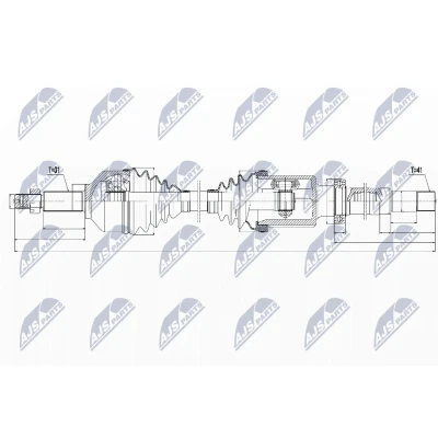 Bild av NTY NPW FR 076 Arbre de transmission Essieu avant, avant droit FORD: Transit Custom V362 Van, V363 Minibus