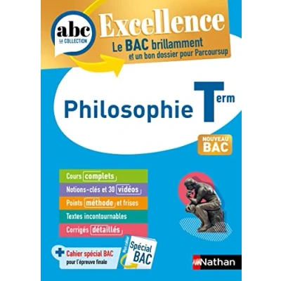 Bild av Philosophie Terminale ABC Excellence Bac 2025 Enseignement commun Tle Cours complets, Notions clés et vidéos, Points méthode, Exercices corrigés détaillés