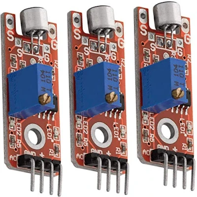 Bild av AZDelivery 3 x KY 038 Mikrofon Ljuddetekteringsmodul Rösttonssensor kompatibel med Arduino inklusive E Book!