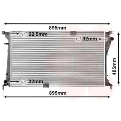 Bild av VAN WEZEL 43002490 Radiateur du moteur Aluminium 780 470 35 ailettes jointes mécaniquement RENAULT: TRAFIC 2 Kasten, Bus,