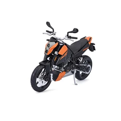 Bild av Maisto KTM 690 Duke: Originaltrogen motorcykelmodell 1:12, med rörligt stativ, fjädring och fritt rullande hjul, 17 cm, svart orange (531181)