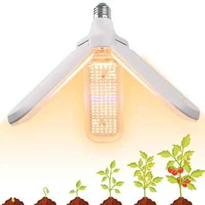 Bild av 150 W LED växtlampa, E27 414 lysdioder, fullspektrum växtljus, IP54, vattentät axellampa som liknar solljus för inomhusväxter, växthus, hydroponiska växter och grönsaker, blommor