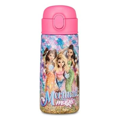 Bild av Seven Mermaid Magic Kid vattenflaska i rostfritt stål, fuchsia som håller temperaturen upp till 24 timmar, förskola, grundskola och fritid, flicka, Fuchsia, Modern