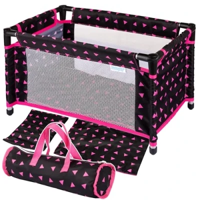 Bild av Kinderplay Docksäng dockor säng leksak docka Resesäng för Baby född Annabell med väska och tillbehör 43 cm docka, modell KP0400R