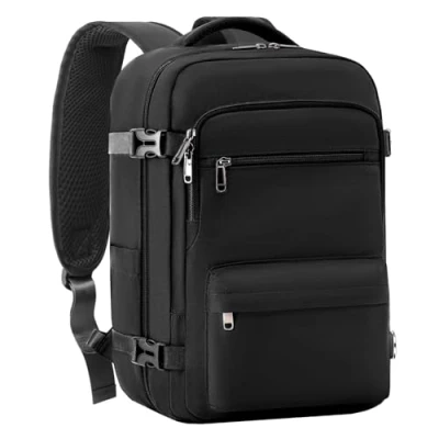 Bild av COOLIFE Mini handbagage/lätt Resväska Ryanair kabinväska 40 x 25 20 cm liter ryggsäck med fack, Svart, 40x25x20, för