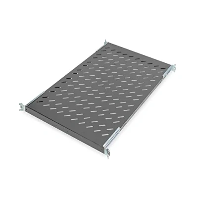 Bild av DIGITUS Hylla Variabelt djup För fast installation 19 tum 1U Lastkapacitet 50 kg nätverksskåp &amp; serverskåp Från 1000 mm skåpdjup Svart