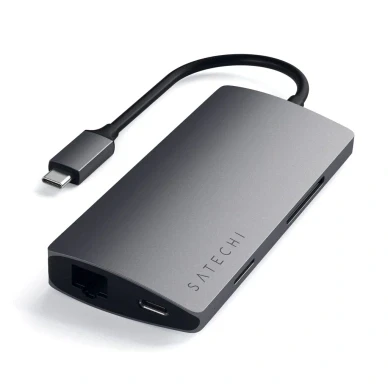 Bild av Satechi USB C Multi Port Adapter 4K Gigabit Ethernet V2, Färg Space gray