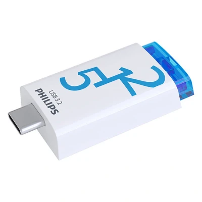 Bild av Philips Click Edition USB C port 3.2 Gen 1 minne 512 GB för PC, bärbar dator, smartphone, surfplatta med port, läshastighet upp till 120 MB/s