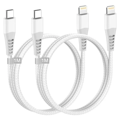 Bild av iPhone USB C kabel 1 m 2 Pack[Apple MFi certifierad], till Lightning laddningskabel snabbladdningskabel USBC för 14 Pro Max/14 Plus/13/12/11/XS