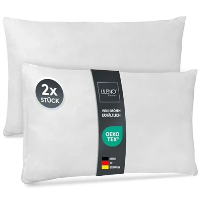 Bild av LILENO HOME Set om 2 kuddfyllning 30x50 cm 40C tvättbar innerkudde lämplig för allergiker polyesterkudde som soffkudde, sängkudde, cocktailkudde och kudde