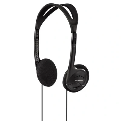 Bild av Thomson Stereo HED1115 Lätta hörlurar med kabel (trådbundna On Ear, 52 g, 27 mm membran, 95 dB), svart, 1,2 m