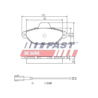 Bild av FAST FT29084 Jeu de plaquettes frein Essieu avant avec palpeur d&#039;usure intégré HONDA: FR V, CIVIC 7 Hatchback, Accord Limousine