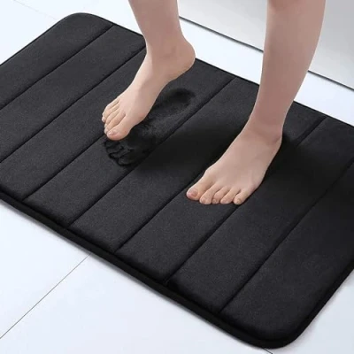Bild av Homaxy Memory Foam badrum badrumsmatta absorberande halkfri tvättbar 41 x 61 cm, svart