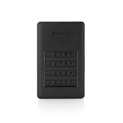 Bild av Verbatim Store &#039;n&#039; Go säker bärbar, 2 TB, svart, extern hårddisk med kodåtkomst, USB 3.1 GG 1, hårddisk, för Windows &amp; MacOSX, bärbar