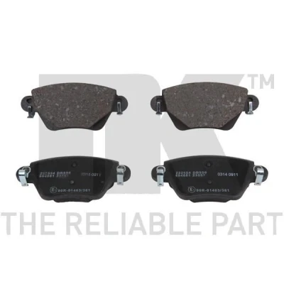 Bild av NK 222554 Jeu de plaquettes frein contact signal d&#039;usure inclus avec tôle anti bruit sans accessoires RENAULT: Kangoo I, I Express