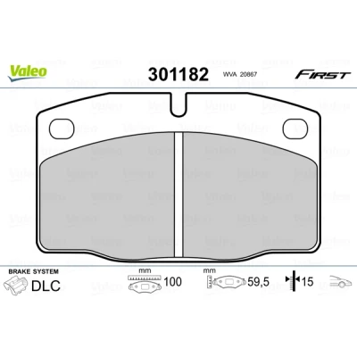 Bild av VALEO 301182 Jeu de plaquettes frein FIRST Essieu avant contact signal d&#039;usure exclu sans tôle anti bruit OPEL: Manta B Berline, Corsa A CC