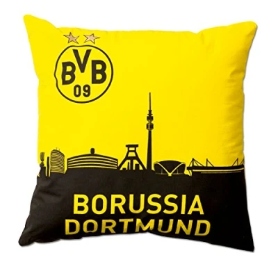 Bild av Borussia, polyester, Dortmun, BVB kudde med skyline, svart/gul, 40 x cm, 1 st (1 pack)