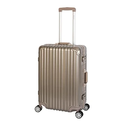 Bild av Travelhouse London T1169 Resväska med hårt skal och aluminiumram, rullväska, olika storlekar färger, Grön, Mittelgroßer Koffer