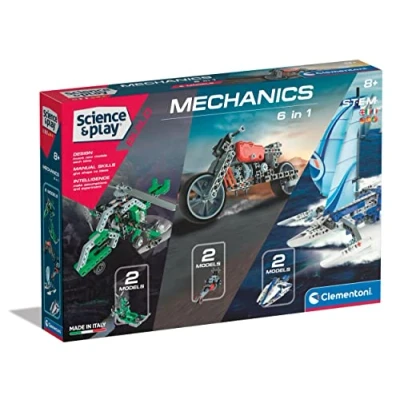 Bild av Clementoni Science &amp; Play Build Mechanics 6 in 1, byggsats m (97861), exklusivt för Amazon