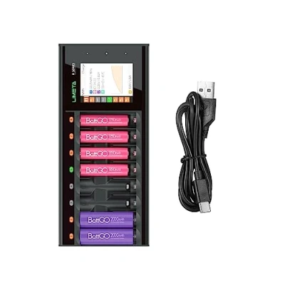 Bild av ISDT N8 Laddare för runda celler NiMH, NiCd, NiZn, Li Ion, LiHV, LiFePO R6 (AA), R03 (AAA), 14500, 10440