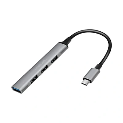 Bild av Logilink UA0392 USB 3.2 Gen1 (typ C) slim hub 4 port, med aluminiumhölje, grå