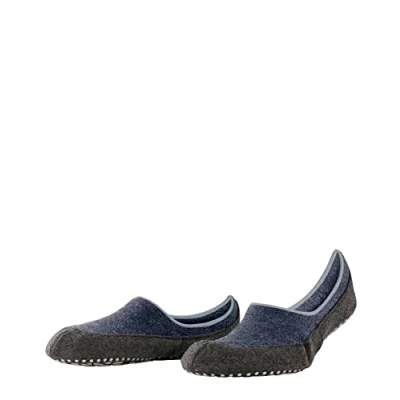 Bild av FALKE Herrar, Cosyshoe, osynlig jungfruull, förstärkta stugstrumpor utan mönster, ventilerande, nopptryck, halkskydd, 1 par tofflor, blå (mörkblå 6681), 3940