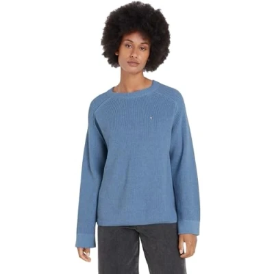 Bild av Tommy Hilfiger Dam Co Cardi Stitch C nk SWT Pullovers, Fartyg blå melange, M