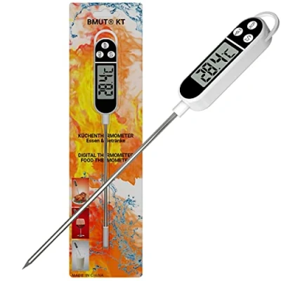 Bild av 1 x kökstermometer (digital) för mat och dryck ( 50 C till +300 C) BMUT KT stektermometer, BBQ, kött, te, vatten