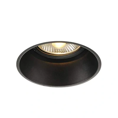 Bild av SLV LED infälld spotlight HORN T, svart, rund dimbar taklampa för inomhus belysning spot, strålkastare, taklampa, lampa 1 glödlampa, GU10 QPAR111, EEK E A++