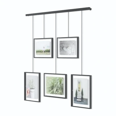 Bild av Umbra Exhibit set med 5 modulära ramar för 10 x 15 och 13 18 cm foton, illustrationer, konstverk mycket mer igen, stål, svart