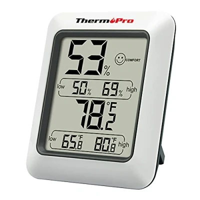 Bild av Thermopro TP50 Digital Termohygrometer Inomhus Termometer, Hygrometer, Temperatur och Luftfuktighetsmätare för Klimatkontroll Luftövervakning, Grå