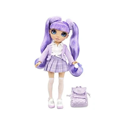 Bild av Rainbow High Mode Docka Junior Violet Willow, Lila 1 med Skolväska