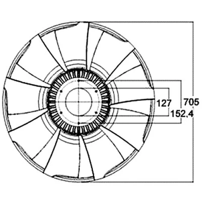 Bild av MAHLE ORIGINAL CFW 53 000P Fläkt, motorkylning 705mm