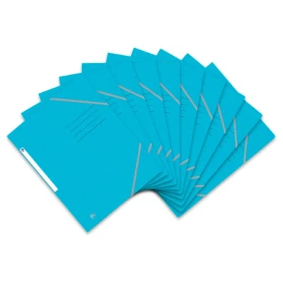 Bild av Oxford Top File + hörnspännarmapp A4, extra stark av kartong, ljusblå, 10 pack